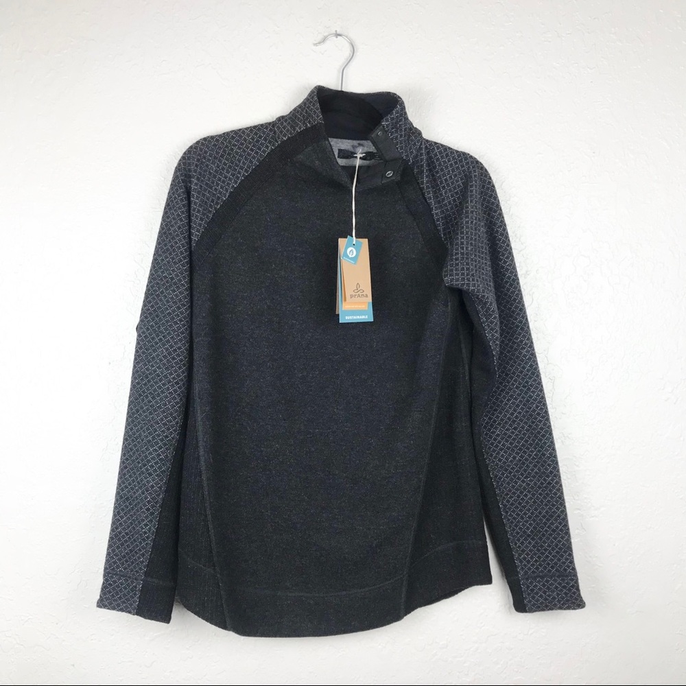 NWT prAna Women’s Grey Wool Brandie Sweater M